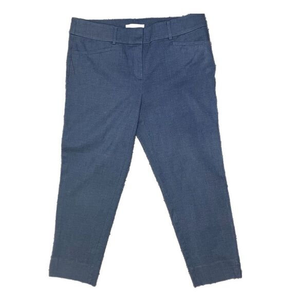 Loft Blue Tweed Print Cropped Pants. The Riviera Pant. Sz 8. Great Condition! - Picture 1 of 10
